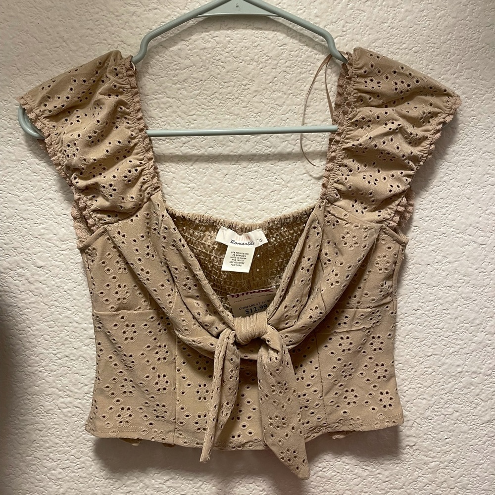Brown short sleeve top